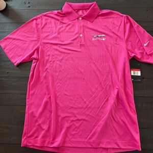 Nike Men’s Hot Pink Polo Shirt - Short Sleeve Golf/Casual United Airlines